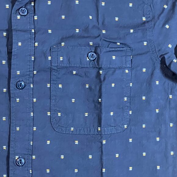 Old Navy Brown Gold & White Built-In Flex Short Sleeve Button-Up Boy XL (14-16) - Picture 3 of 9